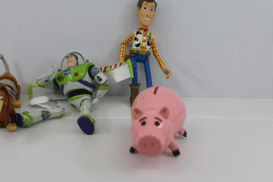 Disney Toy Story Woody Buzz Slinky Hamm action Figure Lot Mc donald's toys vtg