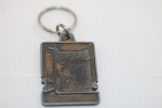 Vintage Industrial Metal Keychain Grpe Bibeau Qc Advertising