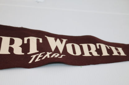 Large Vintage fortworth texas Souvenir Felt Pennant 29"