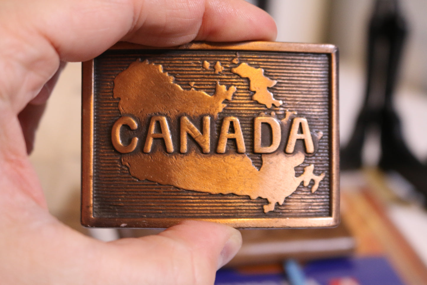 Vintage Canada Copper Belt Buckle