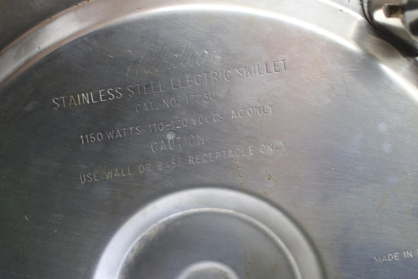 Vintage Welbilt 17230 Electric Skillet Stainless Steel 1150W w Egg Insert