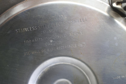 Vintage Welbilt 17230 Electric Skillet Stainless Steel 1150W w Egg Insert