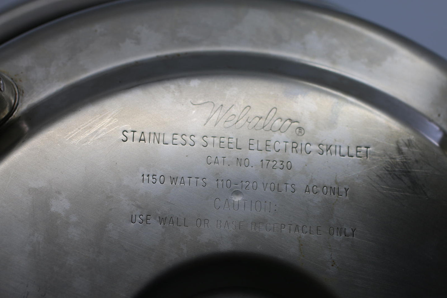 Vintage Welbilt 17230 Electric Skillet Stainless Steel 1150W w Egg Insert