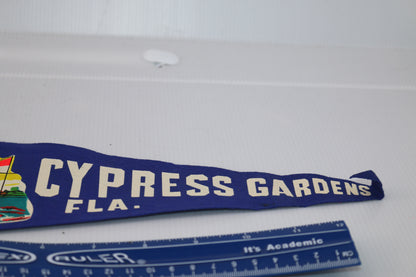 Vintage pennant felt Souvenir USA Cypress Gardens florida