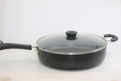 T-fal Nonstick Saute Pan w Lid 12" Black Thermo-Spot Skillet