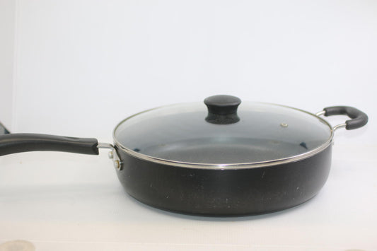 T-fal Nonstick Saute Pan w Lid 12" Black Thermo-Spot Skillet