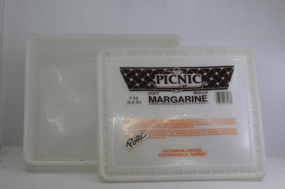 Empty Vintage Picnic Soft Margarine 4 kg Container Lactancia Bowl / lid