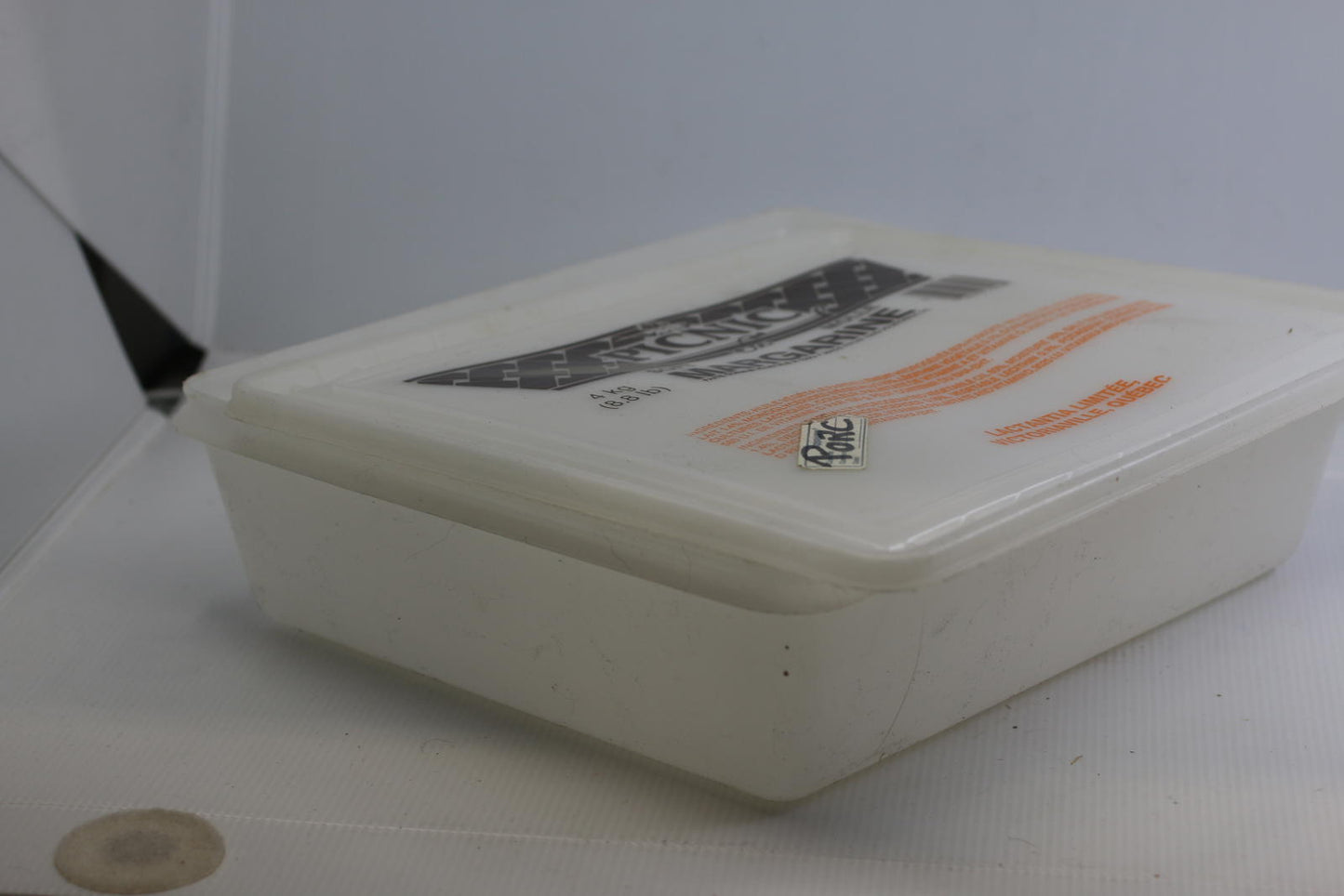 Empty Vintage Picnic Soft Margarine 4 kg Container Lactancia Bowl / lid