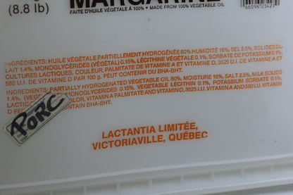 Empty Vintage Picnic Soft Margarine 4 kg Container Lactancia Bowl / lid