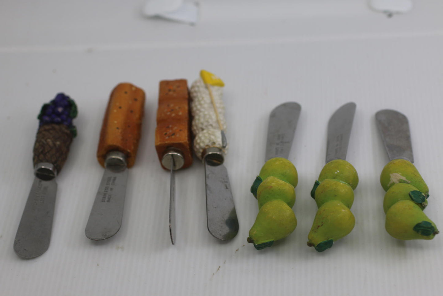 Set of 7 Novelty Butter Spreaders Fruit Bread Golf Handles