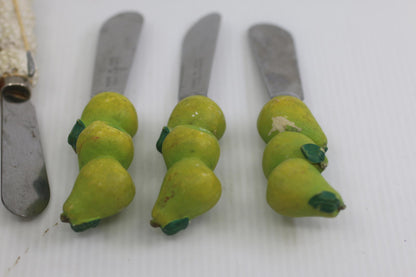 Set of 7 Novelty Butter Spreaders Fruit Bread Golf Handles