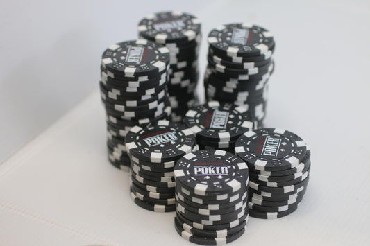 Lot of 100 WSOP World Series Poker 11.5g Casino Style Chips  Black and White