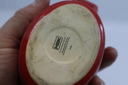 H2K Mini Red Stoneware Cocotte Set of 2 w Lids Oven Safe