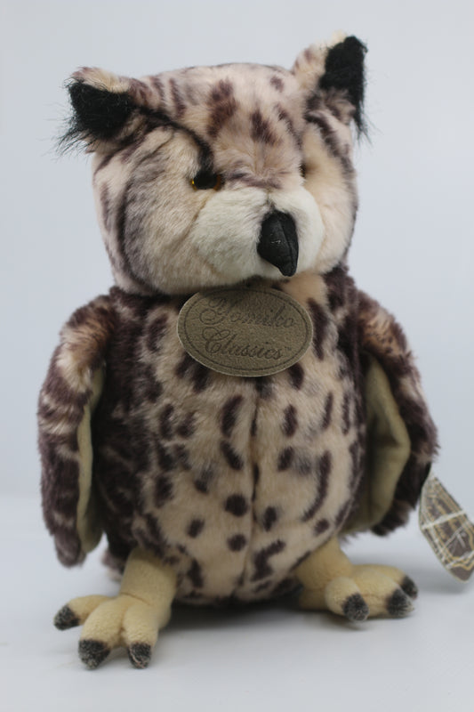 Russ Berrie Owl Plush Yomiko Classics Spotted Brown Stuffed Toy Animal tag