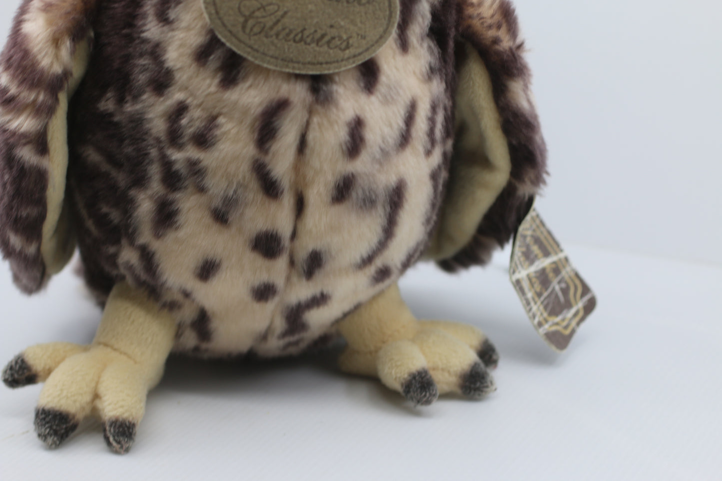 Russ Berrie Owl Plush Yomiko Classics Spotted Brown Stuffed Toy Animal tag