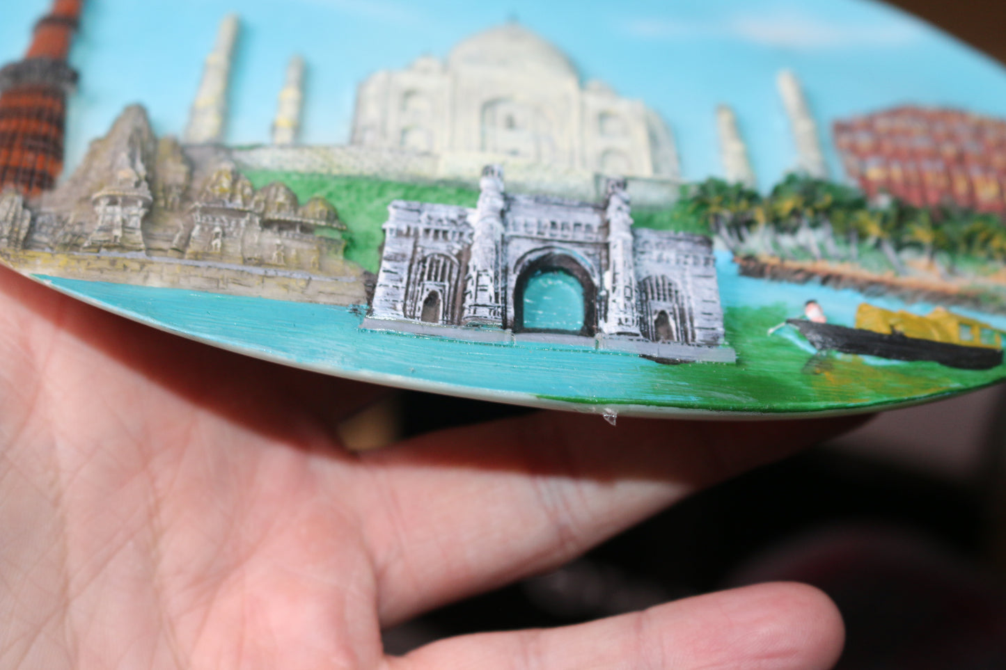 Taj Mahal Hand Painted Indian Miniature Painting Rare Exquisite Art Work