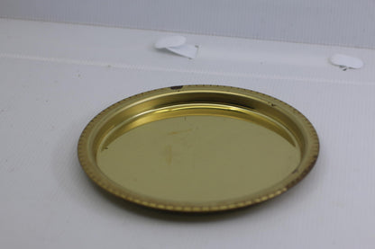 Vintage Kromex Gold Tone Round Serving Tray Made in USA Barware