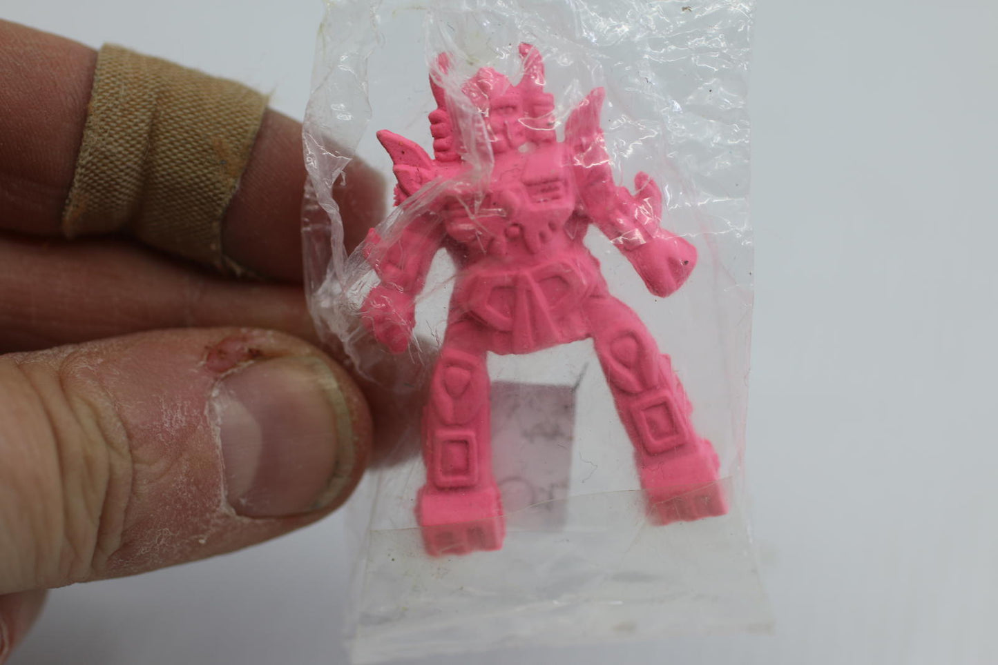 Vintage 1980s Robot Warrior Pencil Topper PVC Voltron Style Pink figure new toy