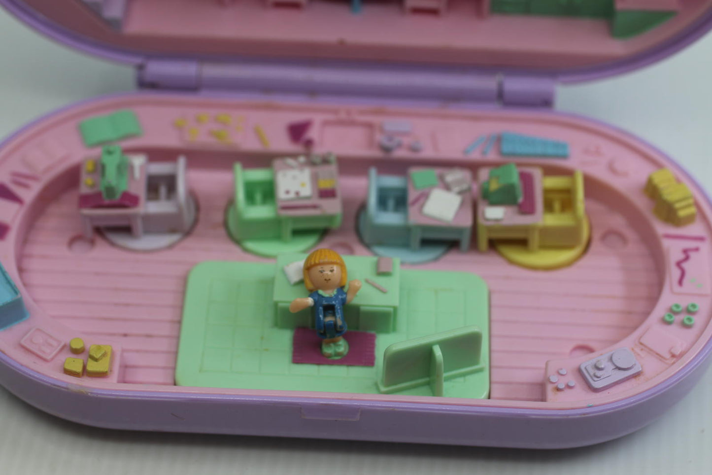 Polly Pocket Vintage Bluebird 1992 Stamping Stampin’ School Playset  Purple PINK