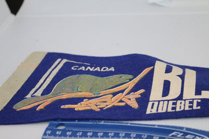 Vintage Souvenir Felt Pennant Canada Black Lake Québec Beaver