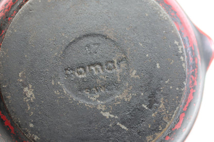 Vintage Nomar Spain Cast Iron Mini Skillet Red Handle Rustic Farmhouse Pan