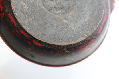 Vintage Nomar Spain Cast Iron Mini Skillet Red Handle Rustic Farmhouse Pan