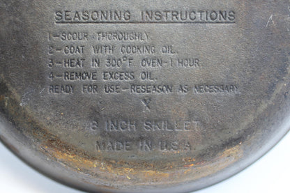 Wagner’s 1891 Original 8 Inch Cast Iron Skillet Frying Pan Made in USA