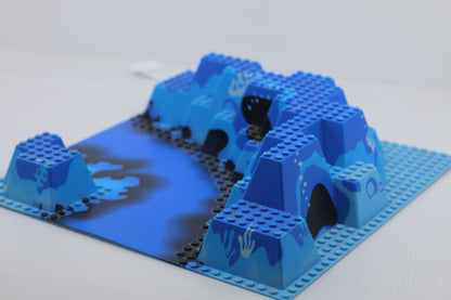 Lego Raised Baseplate Canyon Blue Underwater Ocean Sea 6024 32x32 Studs