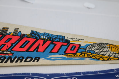 Vintage pennant felt souvenir Toronto Canada Ontario Science Center city Hall