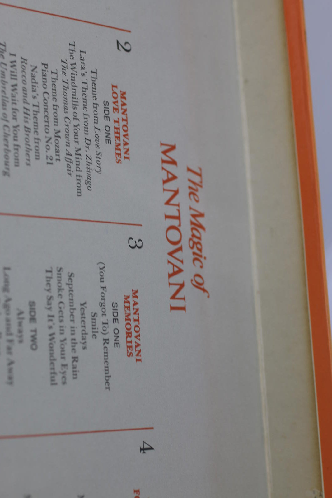 The Magic of Mantovani Vinyl LP Record lot Vynils Album Sélection readers Digest