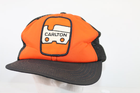 Carlton cap vintage avon sportswear 1-sizer Trucket orange & black cap