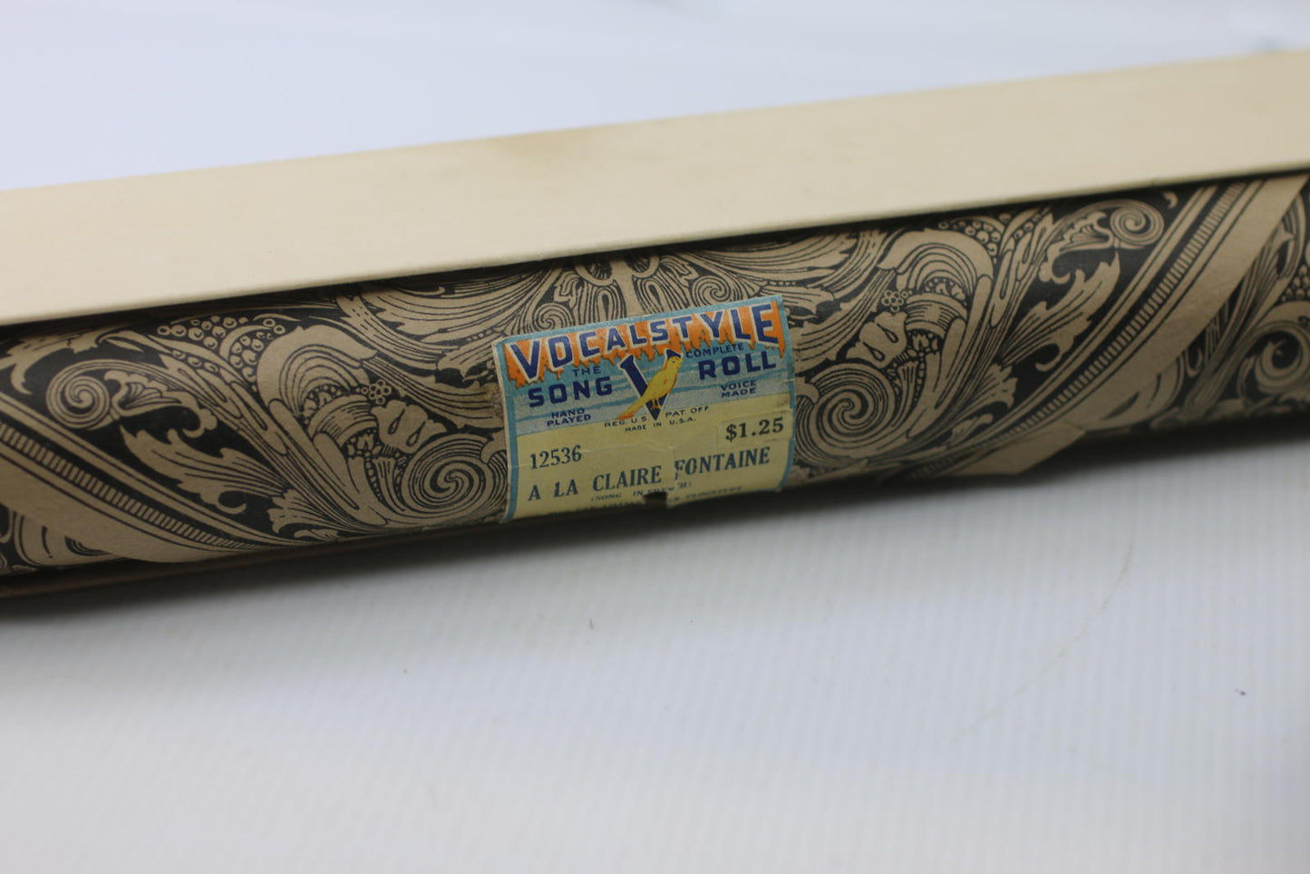 Vintage Vocalstyle Player Piano Roll 12536 A La Claire Fontaine Boxed