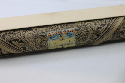 Vintage Vocalstyle Player Piano Roll 12536 A La Claire Fontaine Boxed