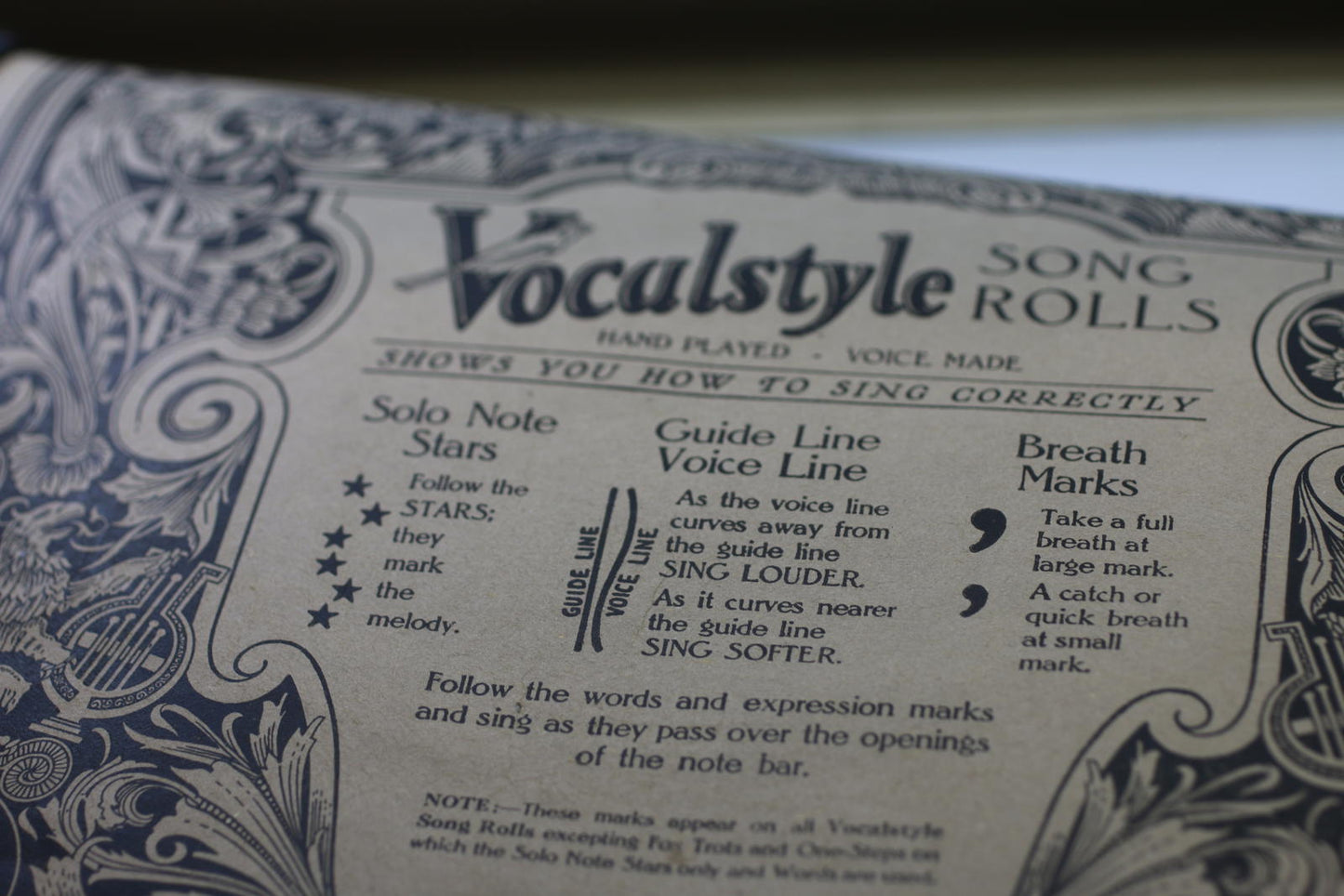 Vintage Vocalstyle Player Piano Roll 12536 A La Claire Fontaine Boxed