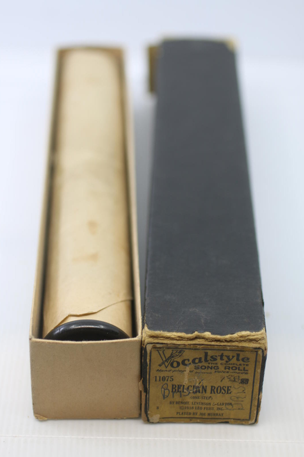 Vocalstyle Player Piano Roll 11075 Belgian Rose 1918 Leo Feist w Box
