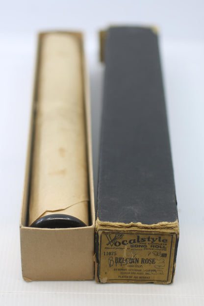 Vocalstyle Player Piano Roll 11075 Belgian Rose 1918 Leo Feist w Box