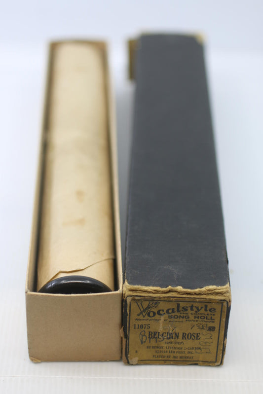 Vocalstyle Player Piano Roll 11075 Belgian Rose 1918 Leo Feist w Box