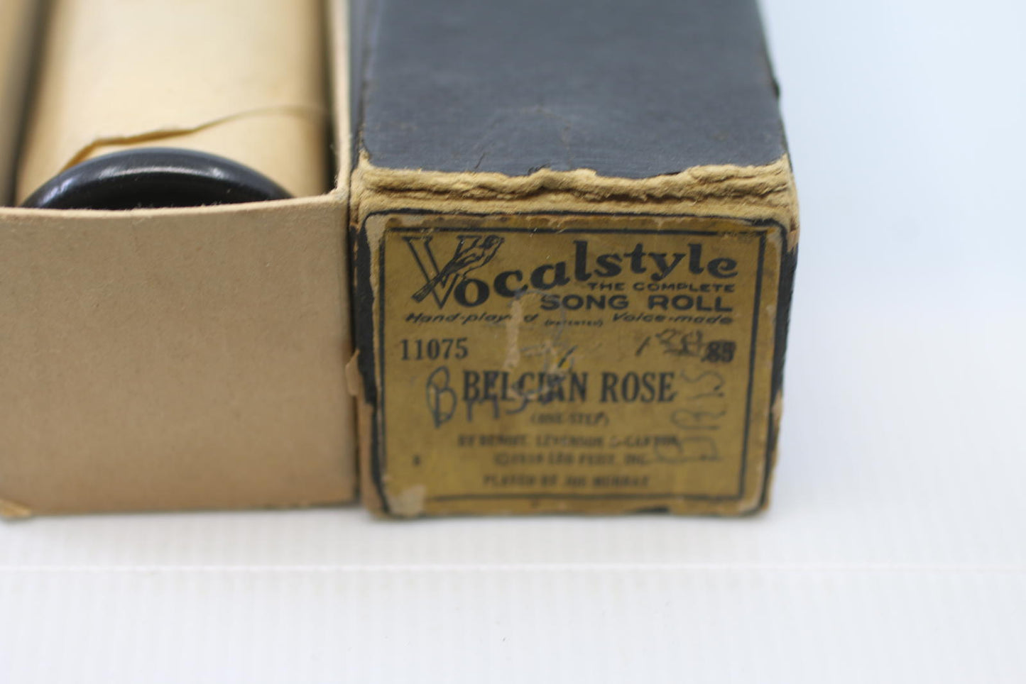 Vocalstyle Player Piano Roll 11075 Belgian Rose 1918 Leo Feist w Box