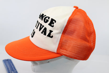 vintage cap orange festival 1979 79 Large x-large Very rare trucker hat