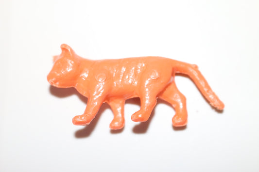 Red/Orange plastic cat figure vintage toy for kid or play set animals pet farm