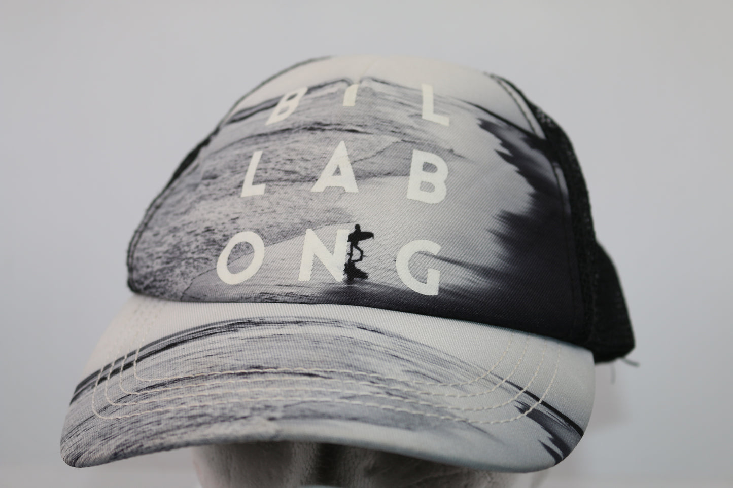 Billabong Trucker Hat Cap Snap Back Black White Surfing