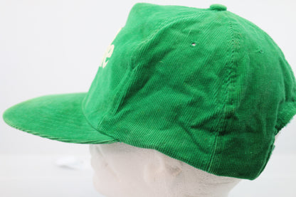 🔥RARE Enjoy Sprite Vintage Vtg Green Corduroy Mesh Snapback Hat Cap