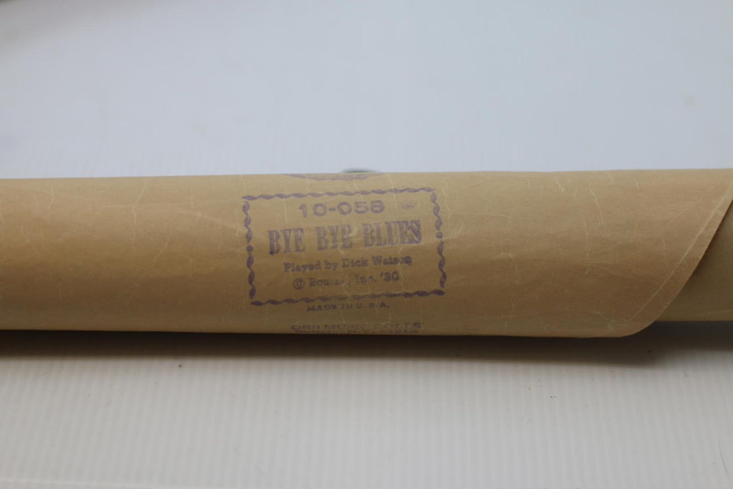 Vintage QRS Player Piano Roll 10-058 Bye Bye Blues Dick Watson 1930 w Box