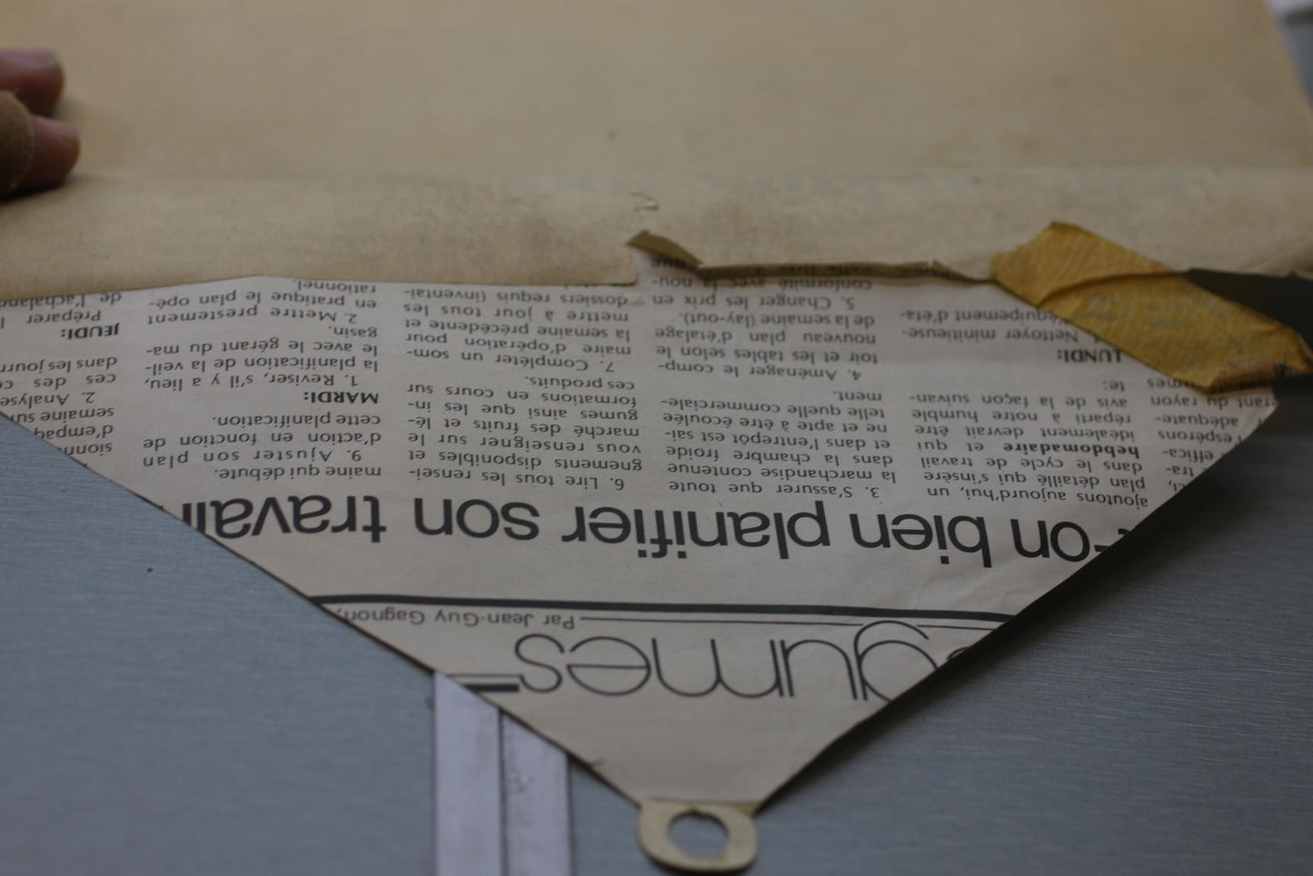 Vintage Player Piano Roll Unknown Title w Original Box – Newspaper Repair