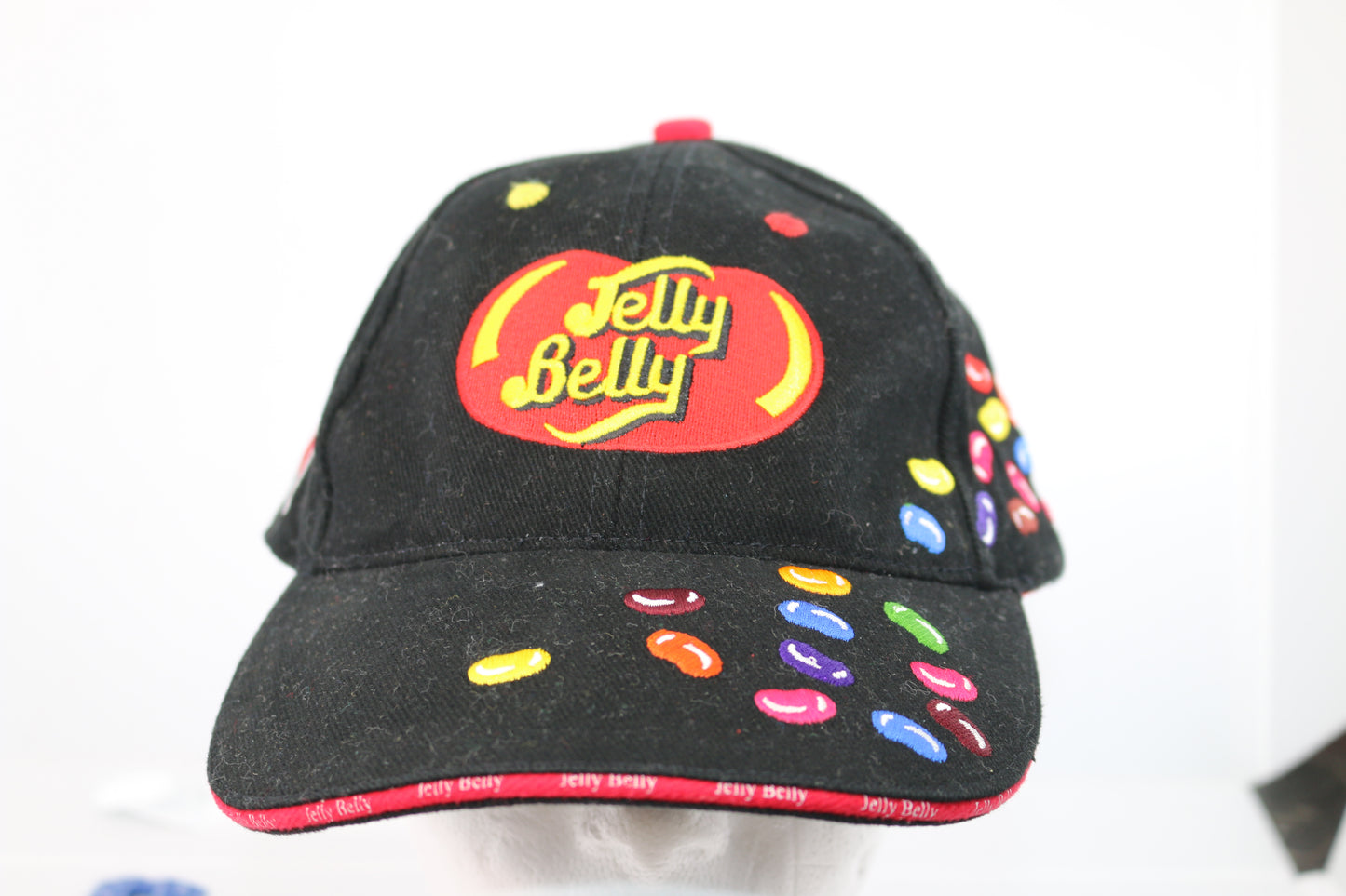 VTG Y2k 2000s JELLY BELLY Racing Candy Car Black Strapback Hat Cap