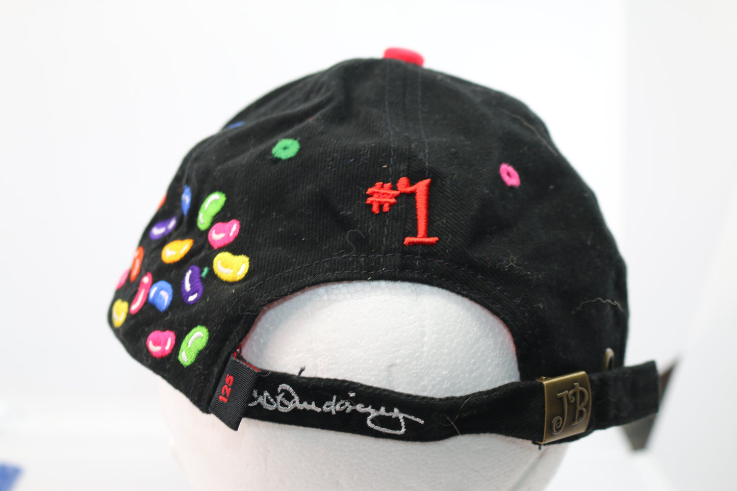 VTG Y2k 2000s JELLY BELLY Racing Candy Car Black Strapback Hat Cap