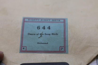 Antique Player Piano Roll 644 Dance of the Song Birds Richmond Autopiano Co