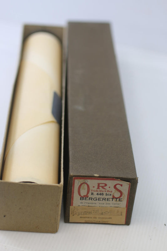 Vintage Player Piano Roll Bergerette Q.R.S R.446bis Pour Don Carlos 88 Note