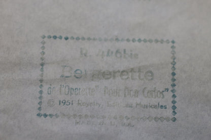 Vintage Player Piano Roll Bergerette Q.R.S R.446bis Pour Don Carlos 88 Note