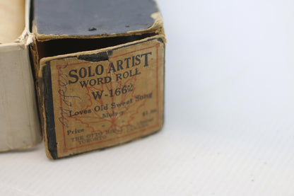 Antique Solo Artist Word Roll W-1662 Loves Old Sweet Song Molloy Player Piano